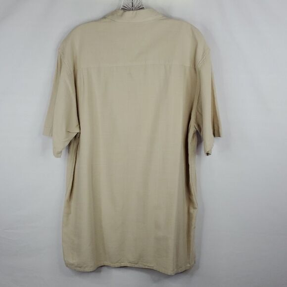 L BAMBOO JAMES TATTERSALL NATURAL KHAKI TAN LONG SLEEVE BUTTON DOWN SHIRT large - Picture 12 of 12